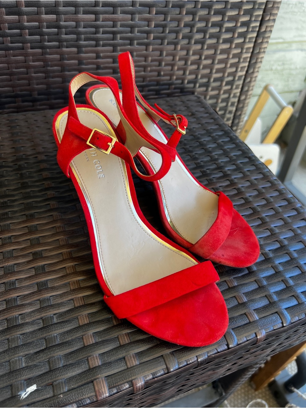 Red Open-Toe Ankle Strap Women's Heels - Kenneth Cole New York